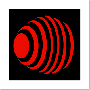 Black and Red Sphere Posters and Art